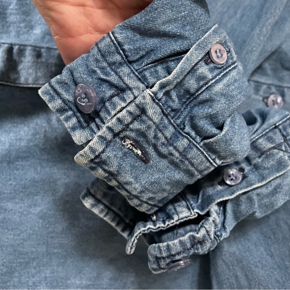 Vintage denim embroidered Heart floral western Cottagecore button down size s   - Picture 6 of 9